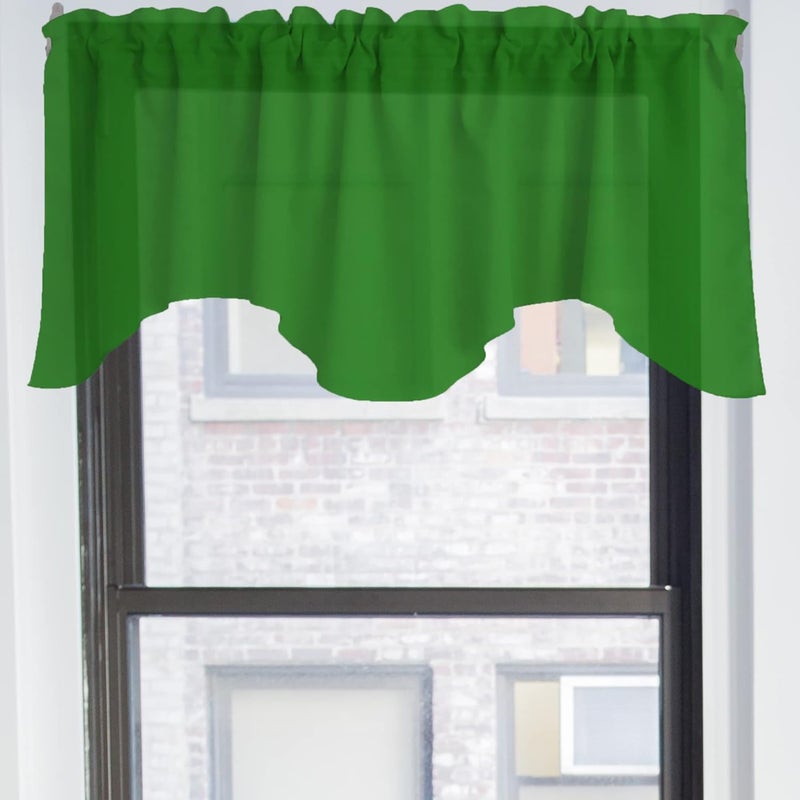 Zen Creative Designs Solid Poplin Scalloped Window Valance Home Décor Bedroom Nursery Kitchen Window (Valley Green) - Image 2